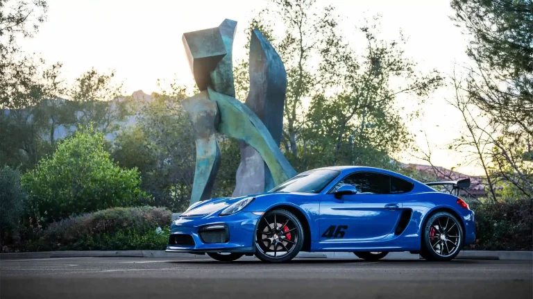 Porsche Cayman Blue Vinyl Wrap